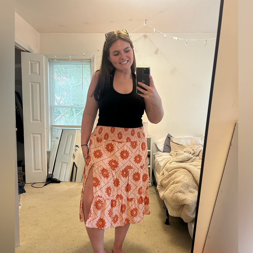 Pink Midi Skirt w/ Slit